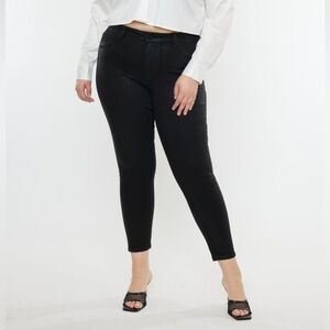KANCAN Black Teresa High Rise Coated Super Skinny Jeans